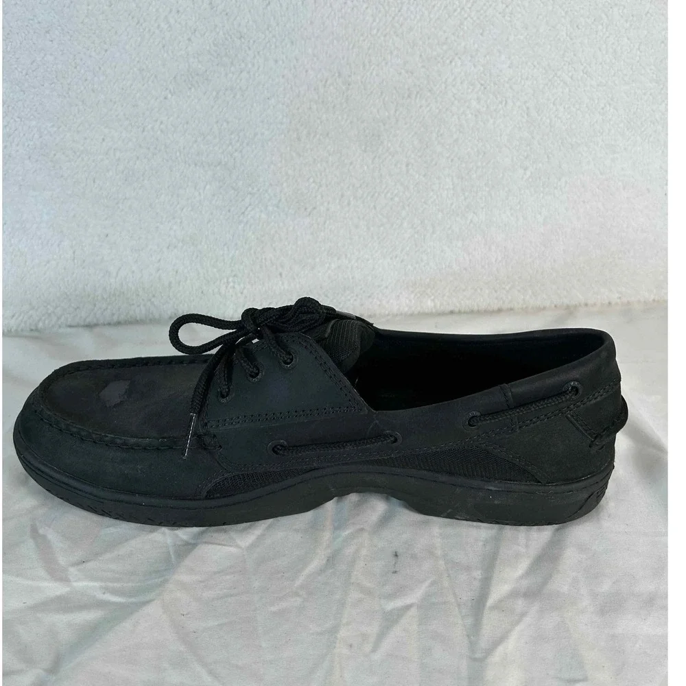 Sperry Mens Size 13 Boat Shoes Leather Lace Up Casual Comfort Loafers Black